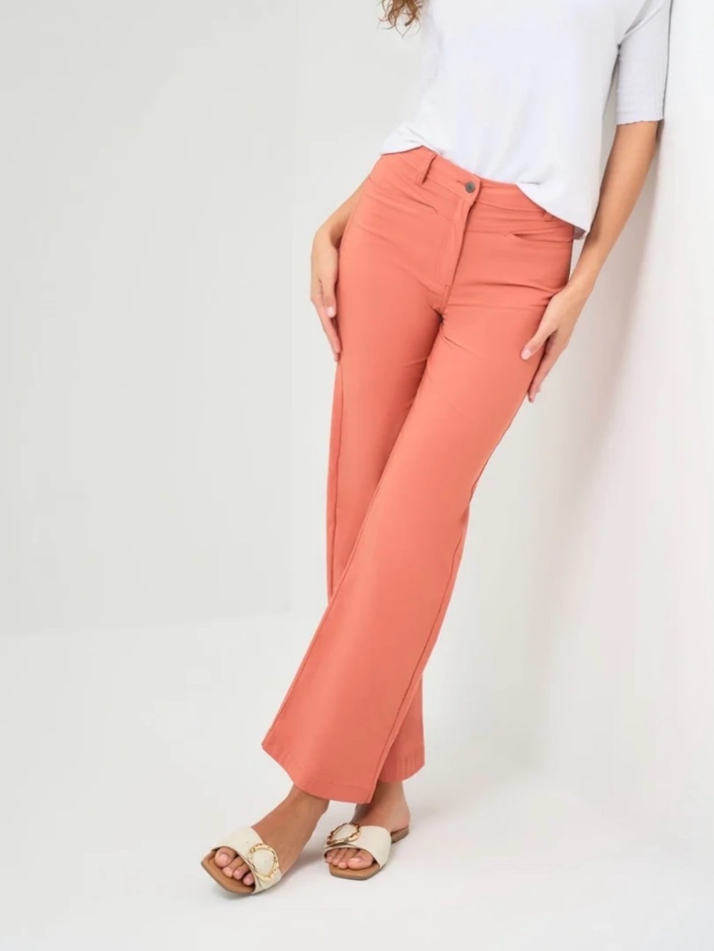 ANATOMIE Greyson Mid-Weight Stretch Wide Leg Pant Ginger. Size L. MSRP $298